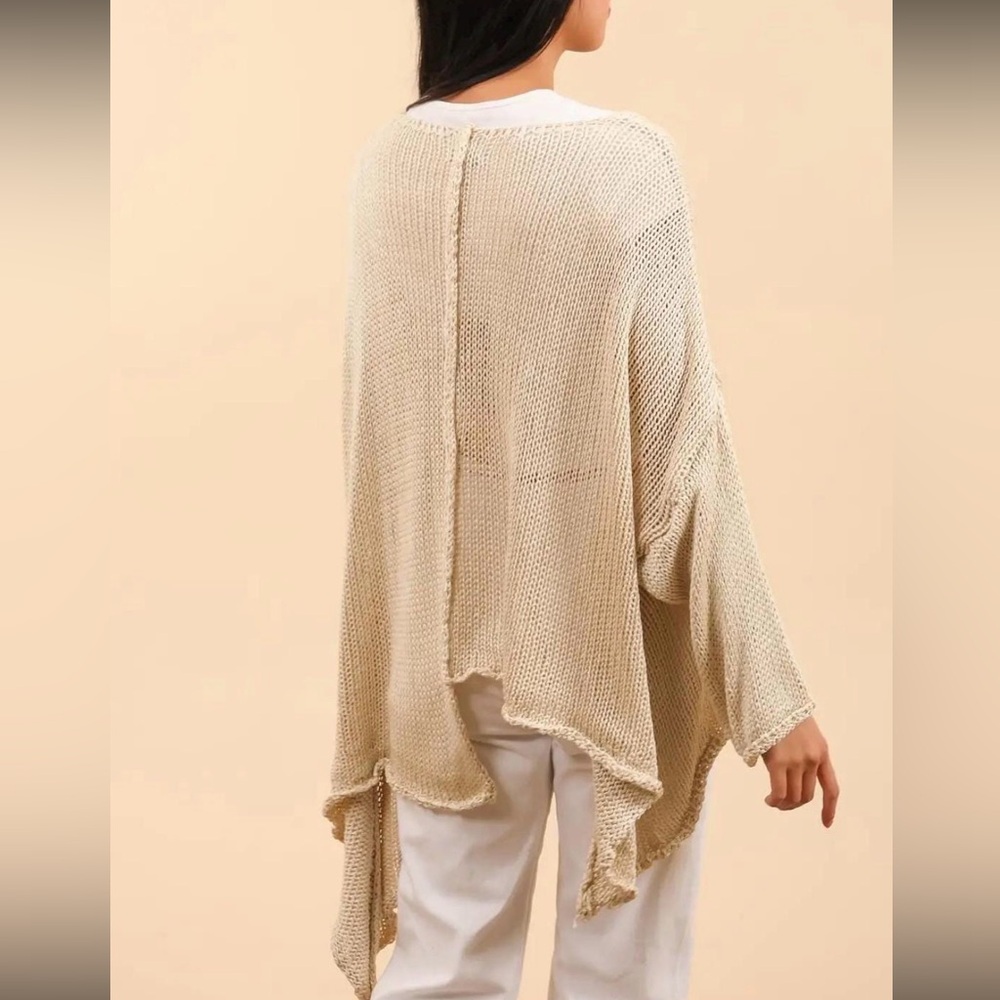 Asymmetrical Oat Knit Sweater | NWT | Soft Neutral Layering - Picture 9 of 9